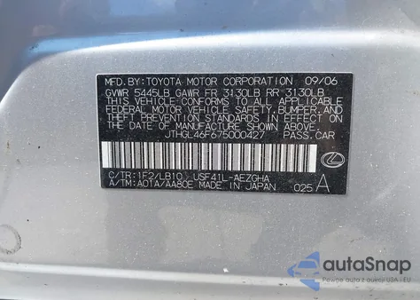 2007 Lexus Ls 460 L z USA, uszkodzony, nr VIN JTHGL46F675000427